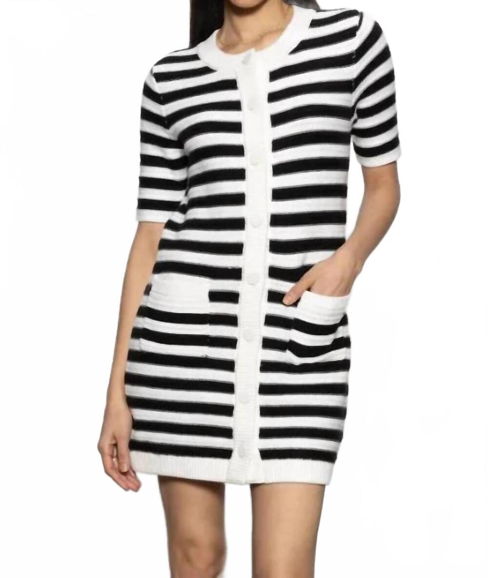 NEW SANCTUARY button front knitted dress in chack/black